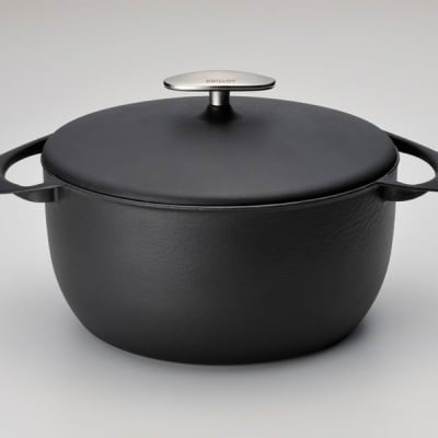 [UNILLOY(ユニロイ)] キャセロール(ホーロー鍋)22cm くろがね【070P007】