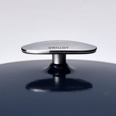 浅型キャセロール(ホーロー鍋) 24cm 藍 [UNILLOY(ユニロイ)] 【075P007】