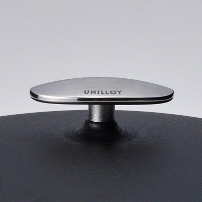 [UNILLOY(ユニロイ)] 浅型キャセロール(ホーロー鍋) 24cm くろがね【075P008】