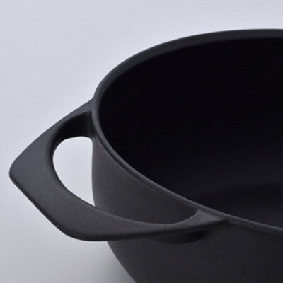 [UNILLOY(ユニロイ)] 浅型キャセロール(ホーロー鍋) 24cm くろがね【075P008】