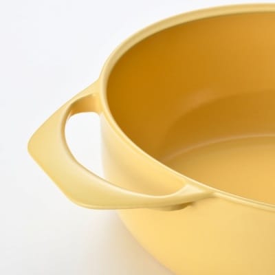[UNILLOY(ユニロイ)] 浅型キャセロール(ホーロー鍋) 24cm くちなし【075P010】