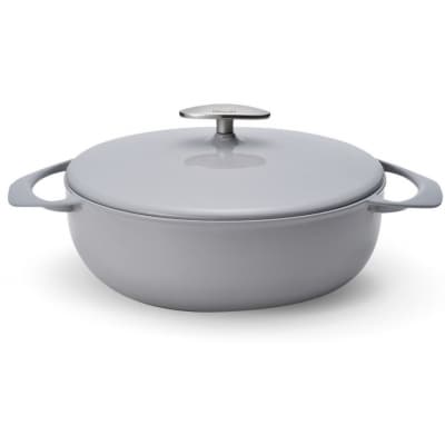 [UNILLOY] 浅型キャセロール(ホーロー鍋) 24cm うすにび オール熱源【075S001】