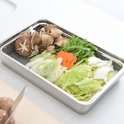 お料理はかどる角バット・角ザルセット 1/1サイズ 調理器具 キッチン用品 調理皿【011S035】