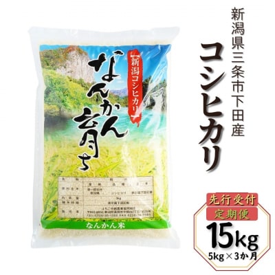 新米 先行受付 [定期便5kg×3ヶ月] コシヒカリ 令和7年産米 新潟県三条市 【021S003】