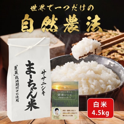 先行受付 ササニシキ 白米 4.5kg 令和8年産米 自然農法 自然米 古代米  【015S014】