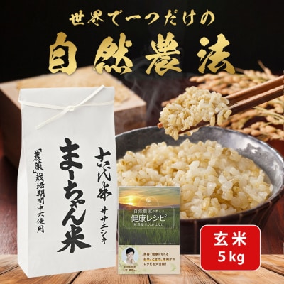 先行受付 新米 ササニシキ 玄米 5kg 令和7年産米 自然農法 ま〜ちゃん米【015S015】