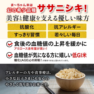 新米 ササニシキ 玄米 5kg 令和8年産米 自然農法 ま〜ちゃん米【015S015】