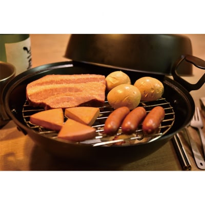 [ベルモント] 鉄製 燻製鍋27cm(クリア) スモーカー 燻製器 アウトドア用品【015S020】