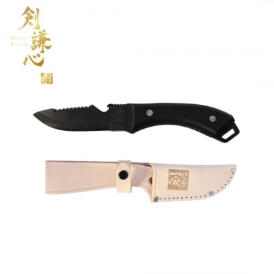 [剣謙心] アウトドアナイフ Yaiba2 黒染め キャンプ用品 アウトドア用品 【048S003】