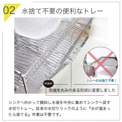〔川口工器〕シンクに渡せる水切りラック2段 幅58 キッチンラック 水切りかご【057S001】