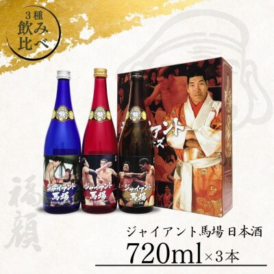 ☆数量限定☆ジャイアント馬場 日本酒 720ml×3本セット 純米吟醸 福顔酒造【022S016】