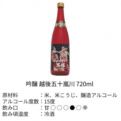 ☆数量限定☆ジャイアント馬場 日本酒 720ml×3本セット 純米吟醸 福顔酒造【022S016】