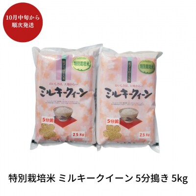 先行予約 特別栽培米ミルキークイーン 5分搗き 5kg 佐藤農産有機センター【010S225】