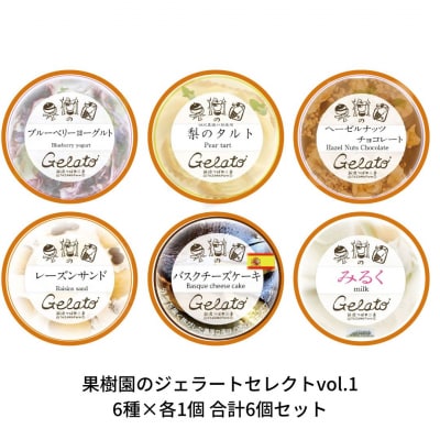 果樹園のジェラートセレクトvol.1 [6種×各1個] 合計6個セット 【010S247】