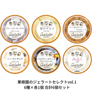 果樹園のジェラートセレクトvol.1 [6種×各1個] 合計6個セット 【010S247】