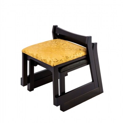 木製 腰当付 低座椅子 グレー  [大湊文吉商店] 【096S002】