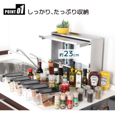 ヘアライン風 ステンレス製 スパイスラック 5杯 調味料入れ [川口工器] 【046S006】