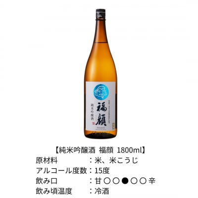 純米吟醸 福顔 1800ml×2本 化粧箱 日本酒[福顔酒造]【019S059】