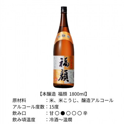 本醸造 福顔 1800ml×2本 化粧箱入 日本酒[福顔酒造]【013S076】