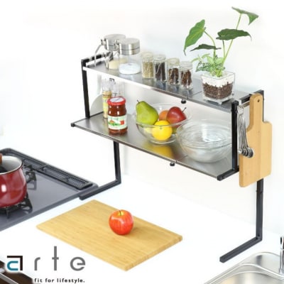 arte キッチンサポートラック Lサイズ ブラック キッチン用品 [川口工器]【040S026】