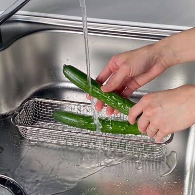 すっきり暮らす水切りかご 深型シンク渡しタイプ+スリムセット 燕三条 伸縮 水切り【017S047】