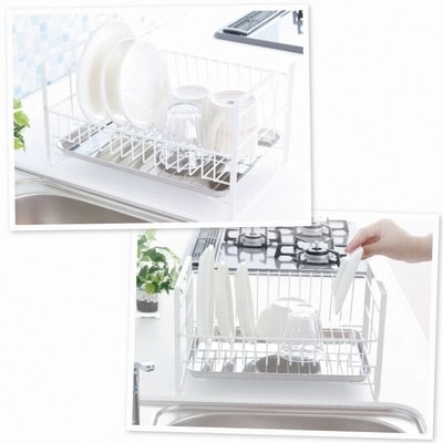 コンパクトな水切りラック pieni ホワイトタイプ キッチン用品 [川口工器]【017S059】