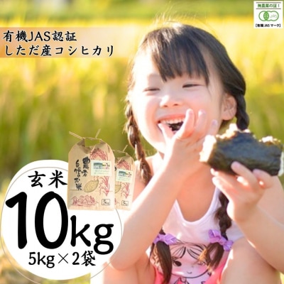 有機JAS認証 しただ産コシヒカリ10kg(5kg×2) 玄米 令和7年産【025S040】