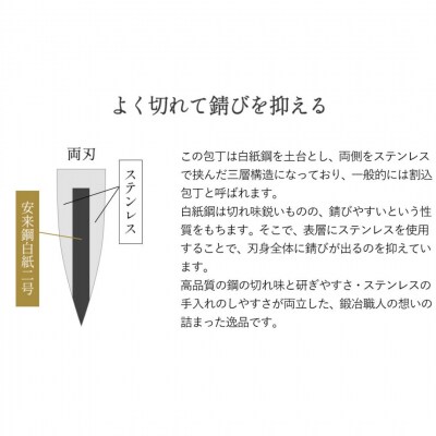[金次郎] 菜切り包丁(両刃) 刃渡り165mm 梨地仕上げ 鋼 ステンレス 【126S003】