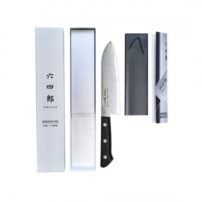 三徳包丁 170mm 37層ダマスカス 燕三条 職人製 包丁 [六四郎]【025S046】