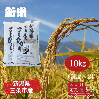 先行受付 コシヒカリ定期便10kg(5kg×2袋)×3回 新潟県 三条市 【060S010】