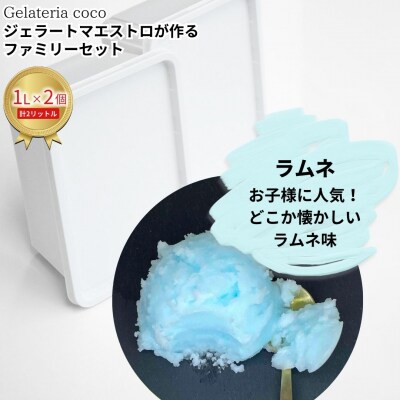 ジェラートマエストロが作るファミリーセット 1L×2 ラムネ 【017S113】