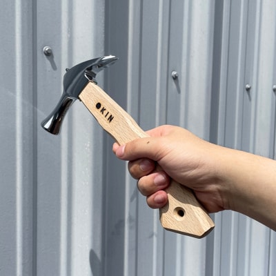 仮枠ハンマー ミラー 止無 小 角蛇曲ショート 250mm [マルキン印] 【038S016】