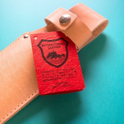 ステンレス山菜掘り(ガーデニングナイフ)本革ケース付き 燕三条製 [浅野木工所] 【017S116】