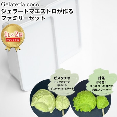 ジェラートマエストロが作るファミリーセット 1L×2 [ピスタチオ・抹茶] 【017S093】
