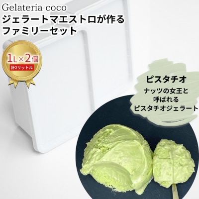 ジェラートマエストロが作るファミリーセット 1L×2 [ピスタチオ×2] 【017S097】