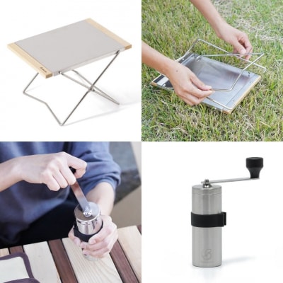 [ベルモント] Chillサイドテーブルでコーヒータイムセット 折りたたみ式 【038S018】