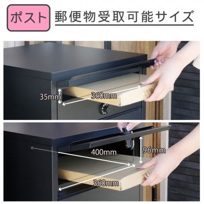 ポスト一体型二段宅配ボックス レシーボ TRP2-4583(BK) グリーンライフ【040S040】