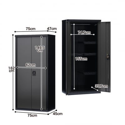 両扉式収納庫162(ブラック)TBRJ-162HT(BK/AGY) グリーンライフ【384S001】