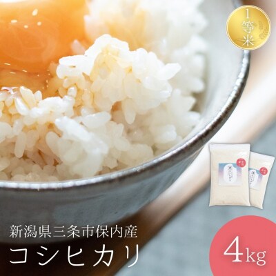  新潟県三条市保内産コシヒカリ 1等米 4kg(2kg×2袋) 2025年産 【012S135】