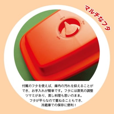 マイクロウェーブヒートプラスセット レッド レシピ付き 電子レンジ調理[kdep]【011S310】