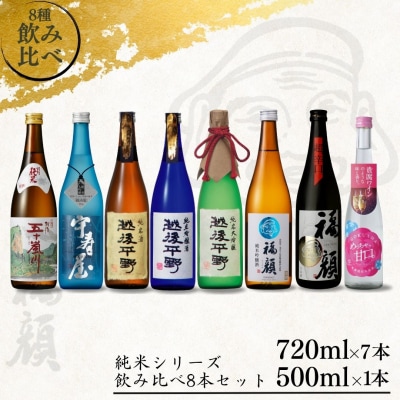 純米シリーズ飲み比べ8本セット 純米大吟醸 純米吟醸 純米酒 新潟県 [福顔酒造]【048S018】