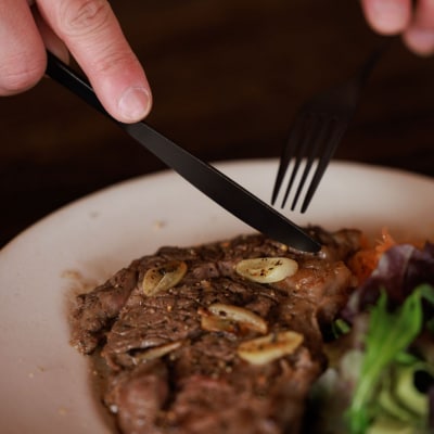 96【KURO】黒染めカトラリーディナーセットざらざら スプーン フォーク ナイフ【019S116】