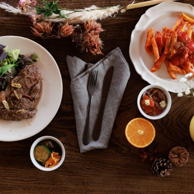 96【KURO】黒染めカトラリーディナーセットざらざら スプーン フォーク ナイフ【019S116】