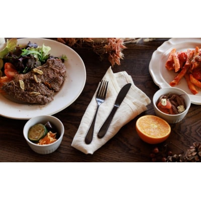 96【KURO】黒染めカトラリーディナーセットつやつや スプーン フォーク ナイフ【019S117】