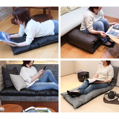ごろ寝長座布団 直入 レザー BR(ブラウン)60×180cm  [MKトレンド]【014S140】