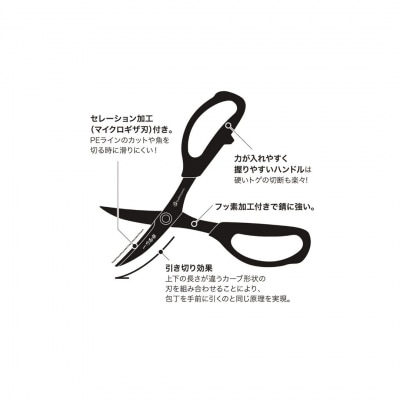 [ベルモント]一刀両断ハサミ-ikejime 魚 締め 捌き フッ素加工 【010S761】