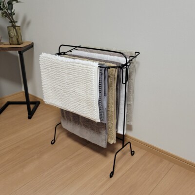 タオルスタンド ブラック 折り畳み 折りたたみ スリム コンパクト 新生活 【014S145】