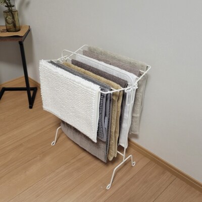 タオルスタンド ホワイト 折り畳み 折りたたみ スリム コンパクト 新生活 【014S146】