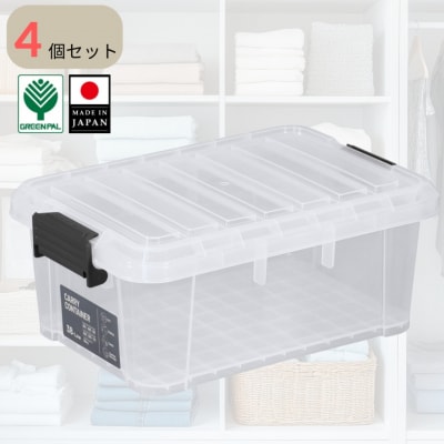 キャリーコンテナ 38 ロー クリア(4個セット) 【010S805】