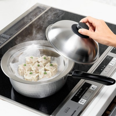 ゆきひら鍋20cm&鍋にのせるスチームプレート18～20cm用 燕熟の技 IH対応【013S147】